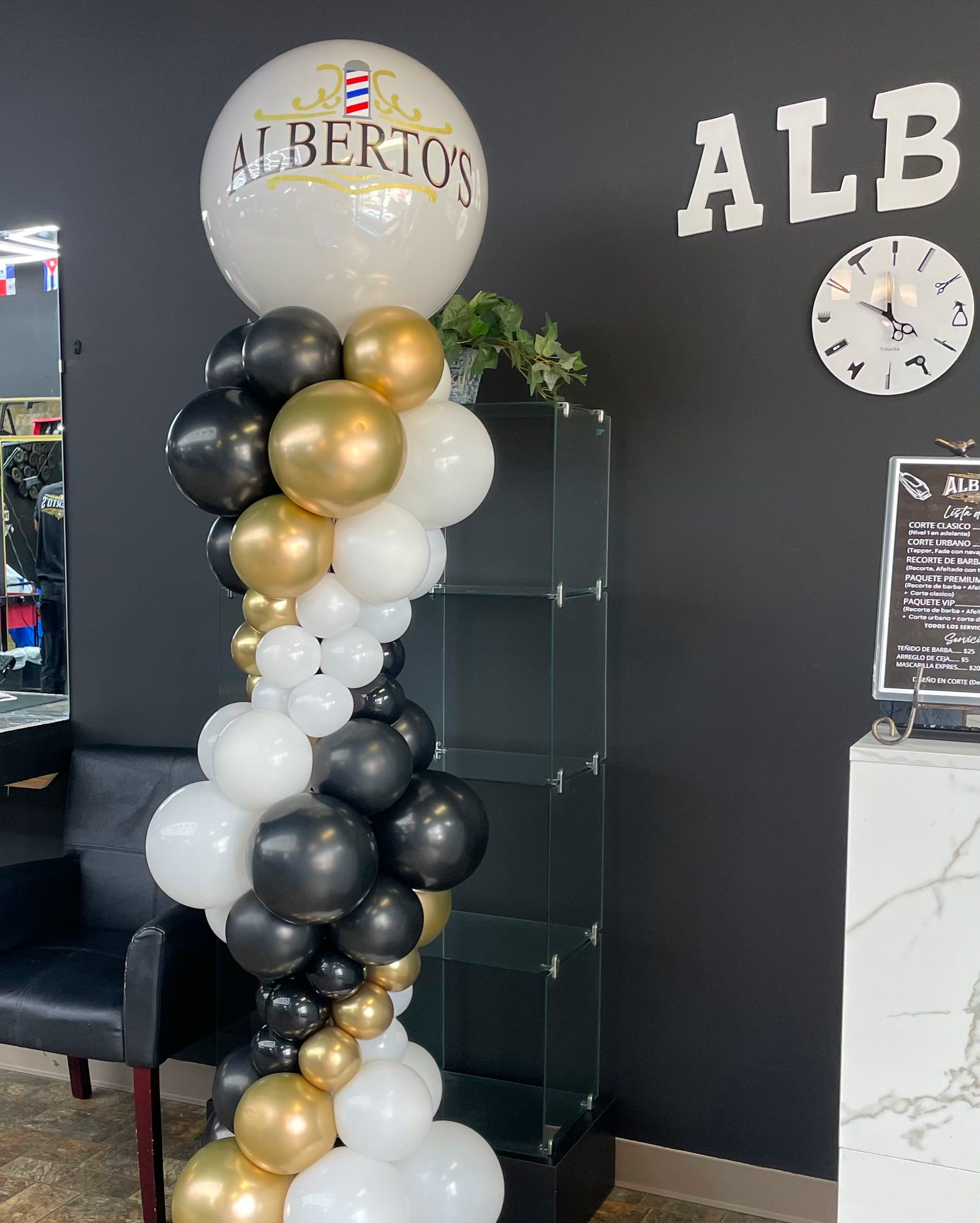 Handmade balloon column arrangement