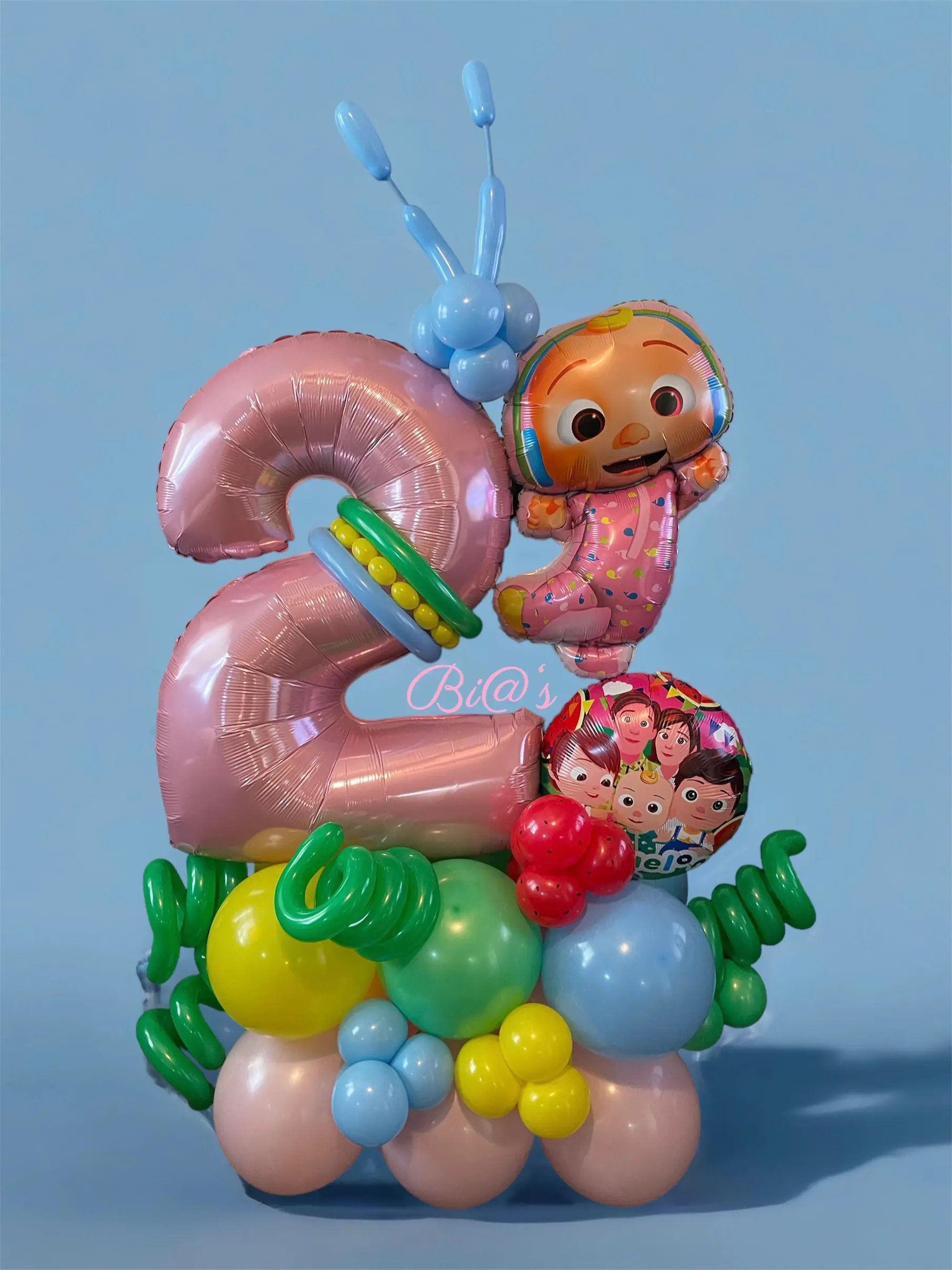Under the sea number two balloon bouquet built for a Lincoln second birthday