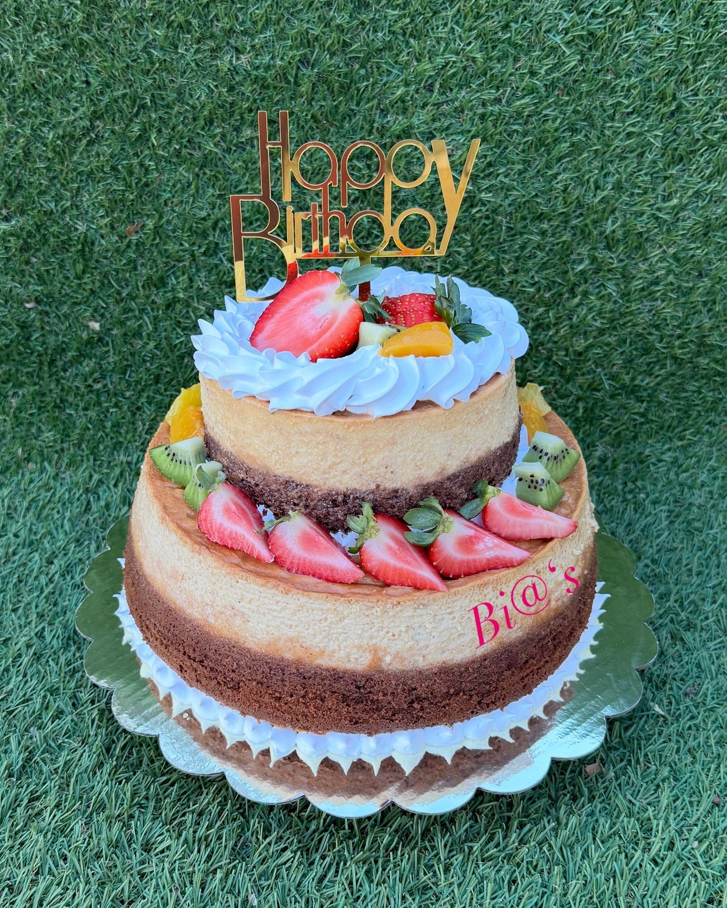 Naked birthday cake with strawberries, handmade in Lincoln, Nebraska